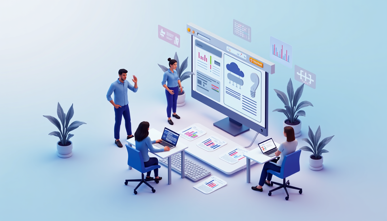 Imagine care ilustrează procesul de alegere a unei firme de creare site web