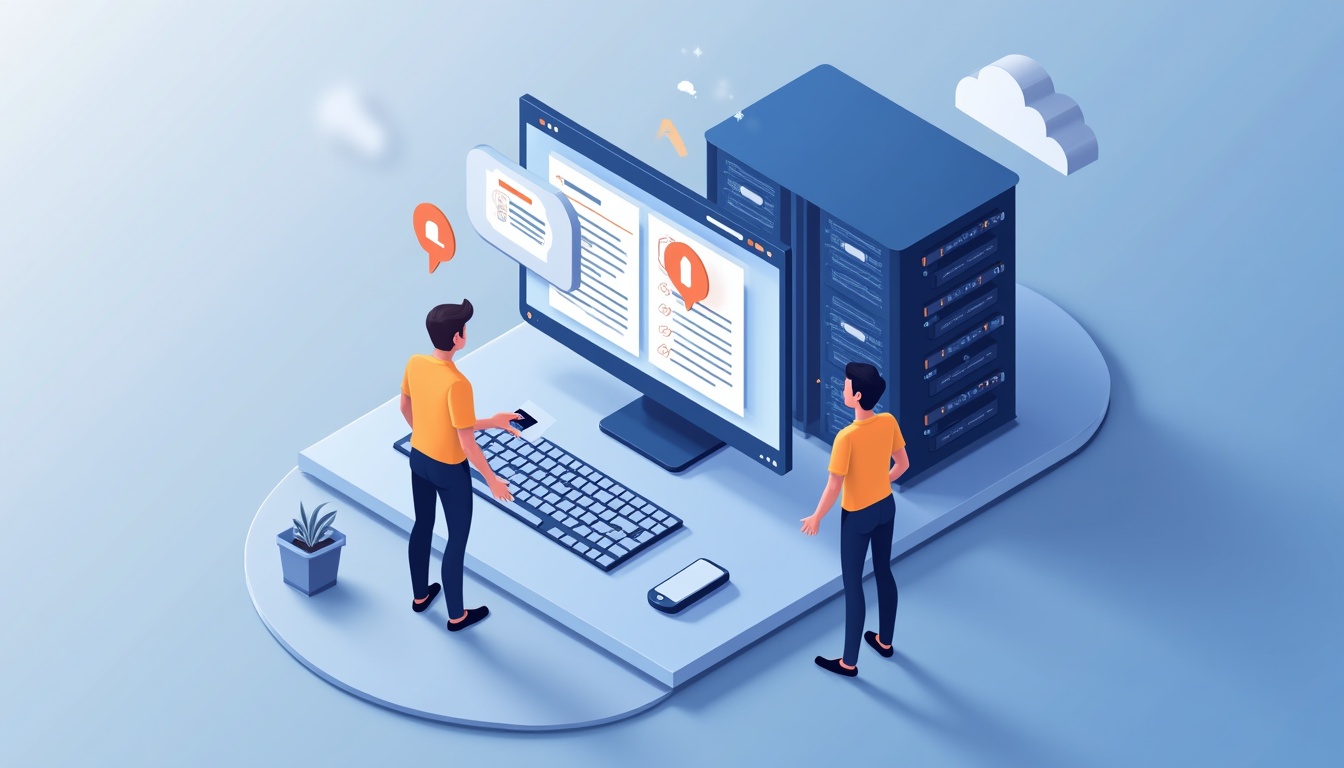 Ilustrație proces de realizare site web, cu elemente de design și cod.