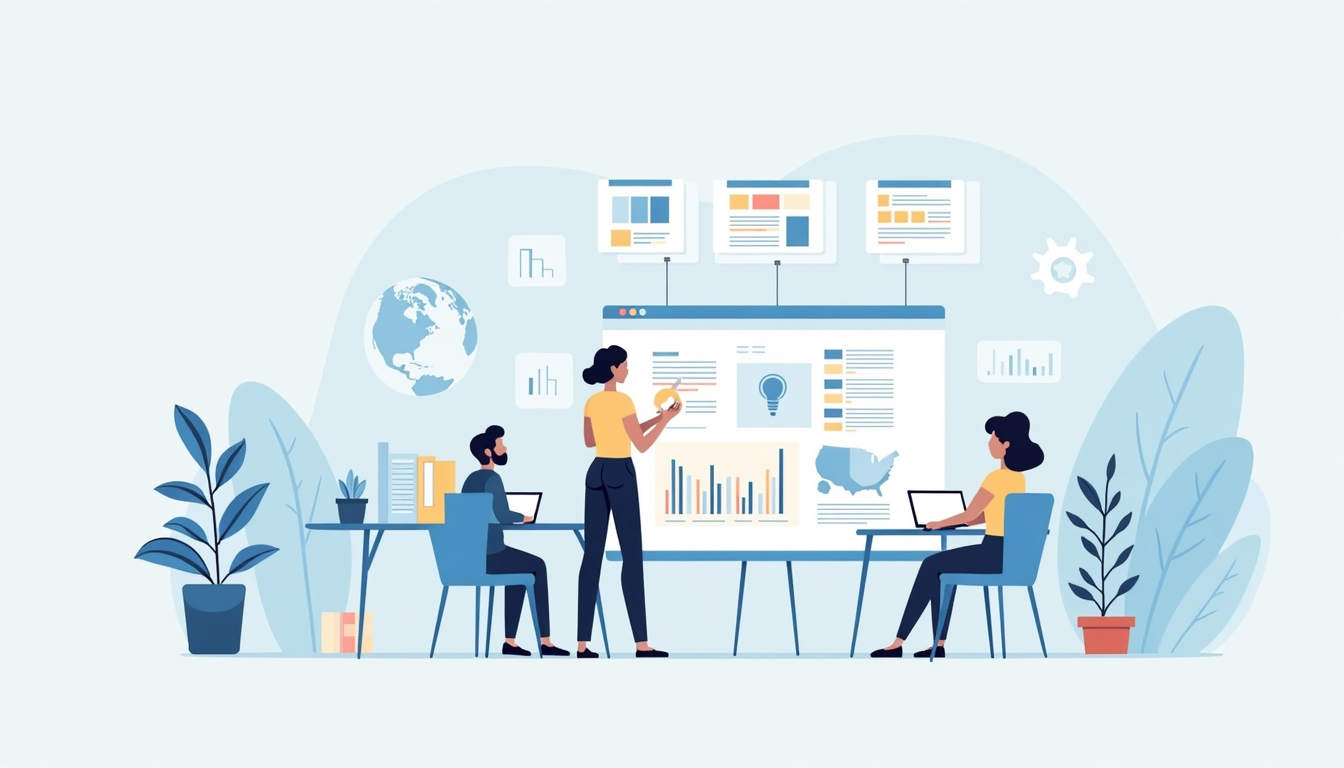 Ilustrație proces de realizare site web profesional