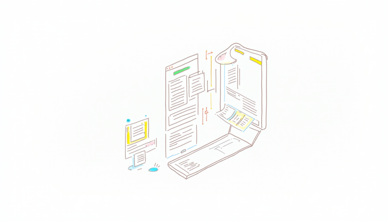 Ilustrație cu elemente cheie pentru realizarea unei pagini web de succes